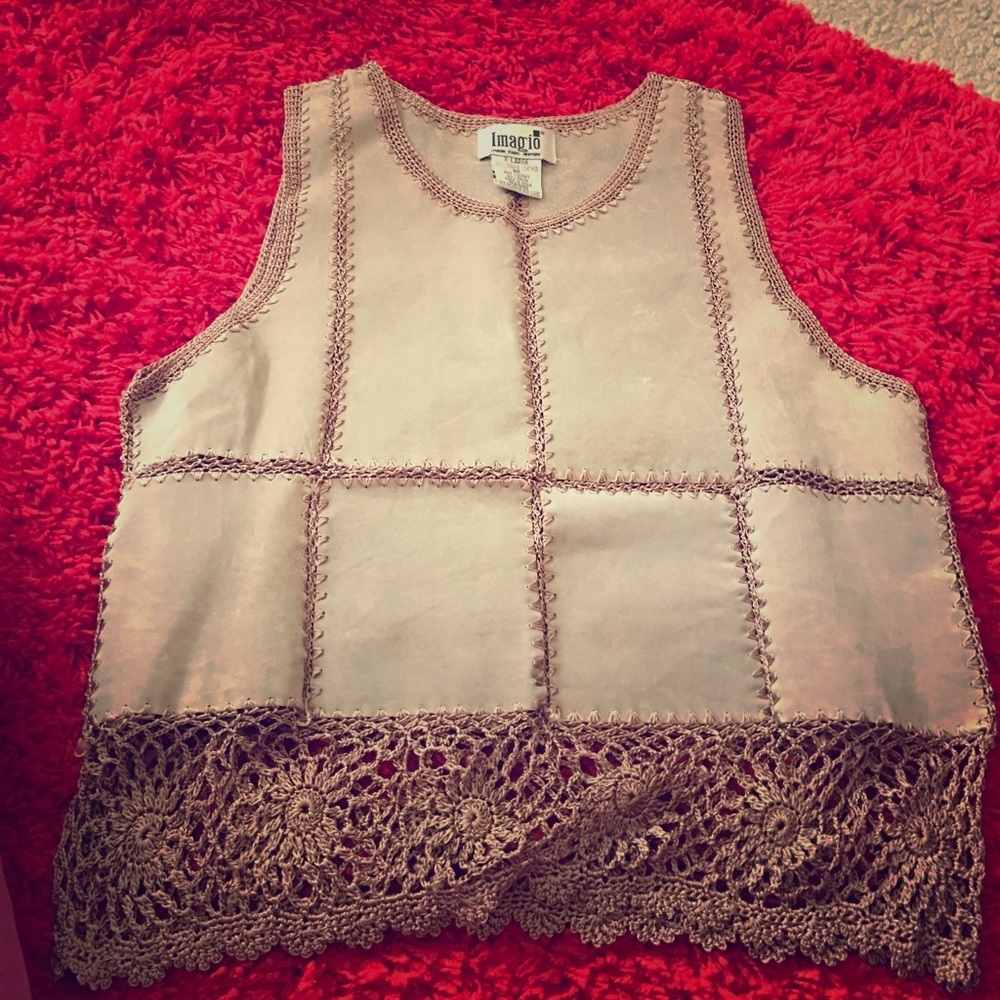 Top Imagio leather and knit